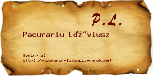 Pacurariu Líviusz névjegykártya